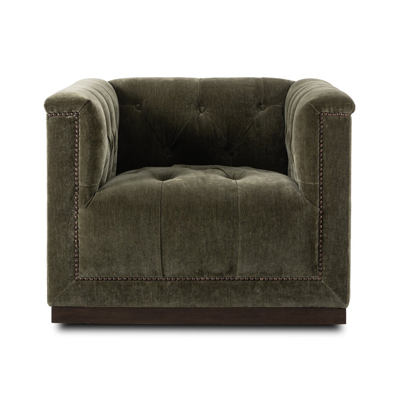 Maxx Swivel Chair, Amici Moss Velvet