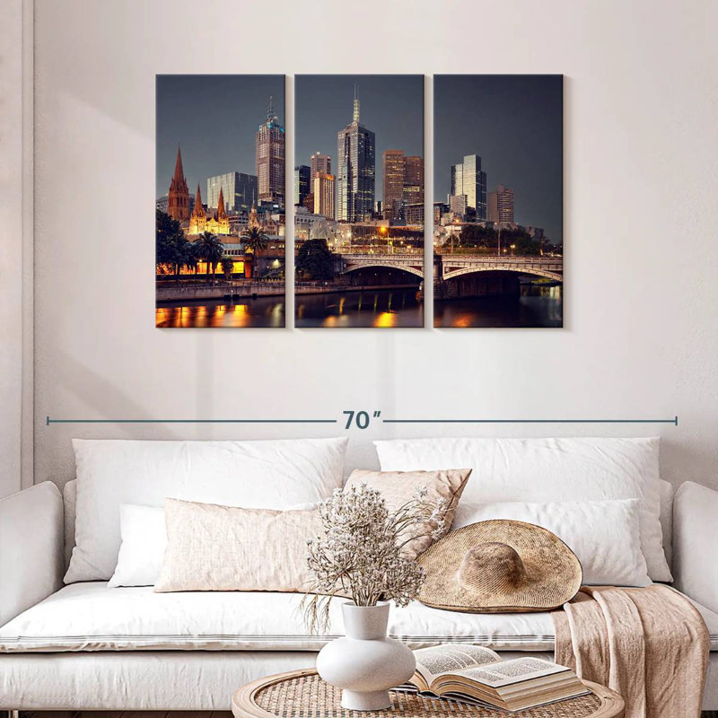 Rorry Melbourne Night Skyline, 28" H x 45" W