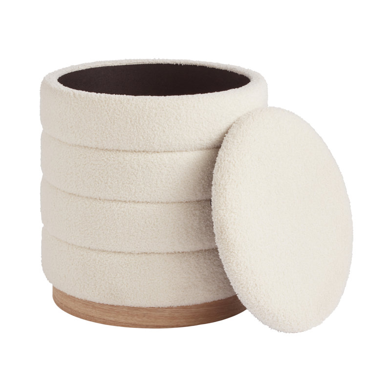 40.5cm Wide Rectangle No Pattern Pouffe Ottoman with Storage