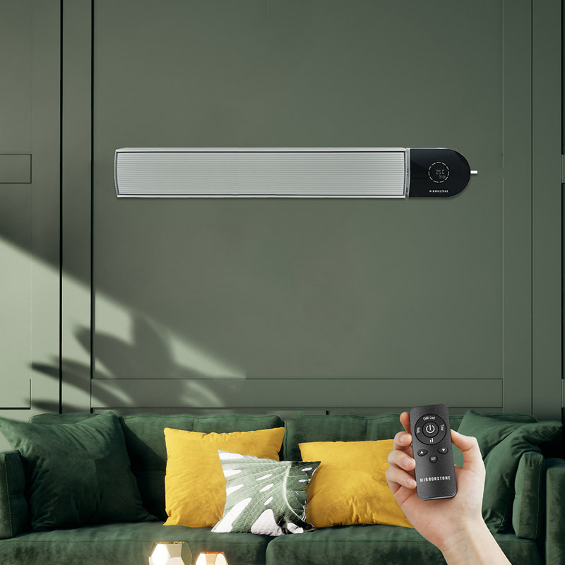 Ionis Infrared Bar Heater, Wi-Fi & Remote Controlable , 67" H x 1261" W x 150" D, Black/White