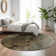 Premium Machine Washable Cerrito AMF590 Chocolate Round Rug