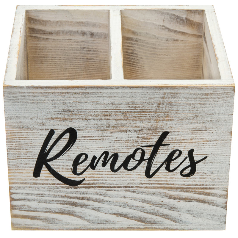 Pergande Brown/White Remote Control Holder, Whitewashed