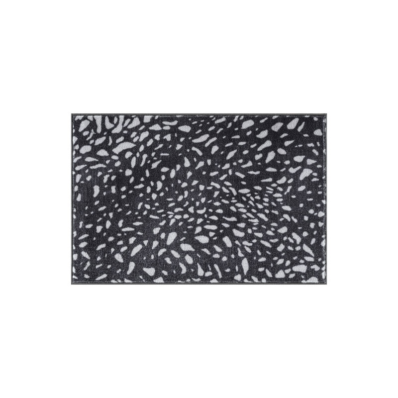 Tapis d'intérieur antidérapant lavable à la machine, motif antilope anthracite, Gris anthracite, 2 pi x 3 pi