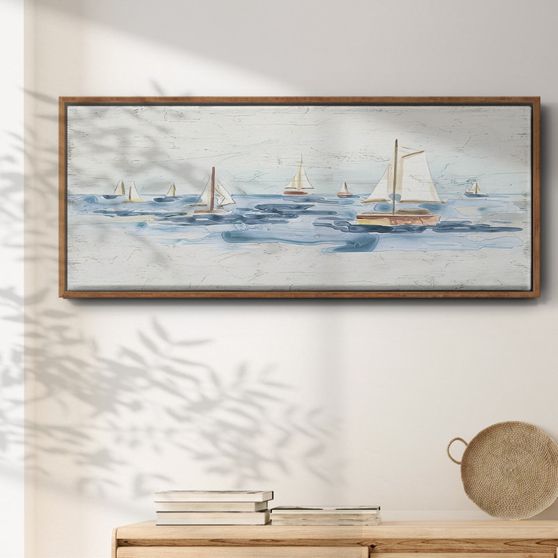 Bateaux sur l'eau II, Noyer, H 20 po x l 50 po x P 1,5 po