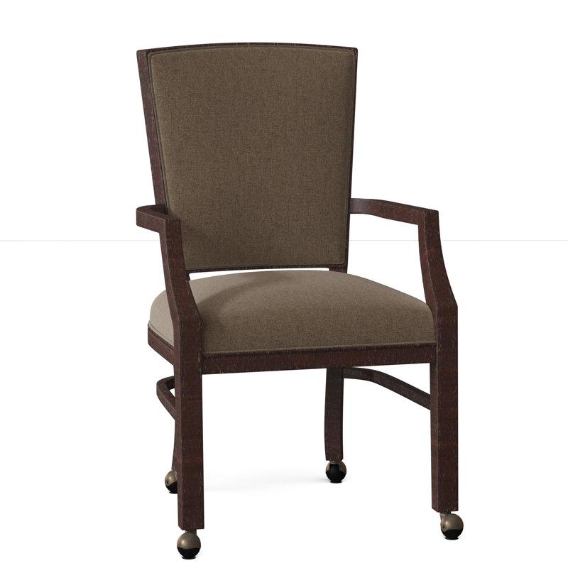Seward Upholstered King Louis Back Arm Chair, Espresso, 3162 Straw