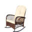 Chaise berçante d'extérieur en osier à assise large (sans la table)-1071126820
