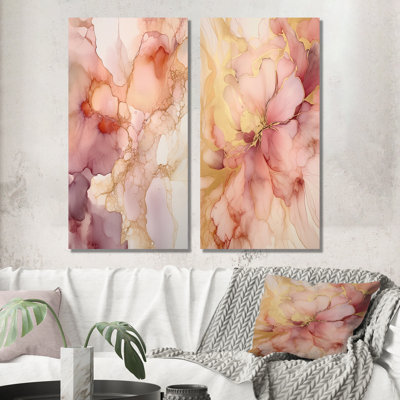 «Pink Luminous Liquids», 2 pièces sur toile