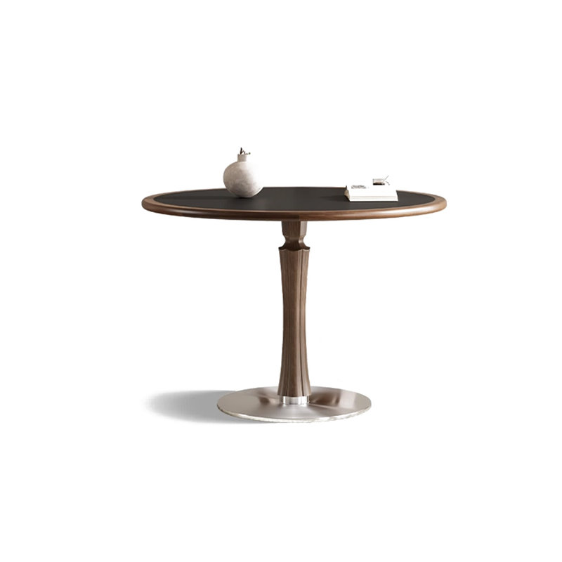 Black Round Solid Wood Dining table, 29.53" H x 31.5" L x 31.5" W
