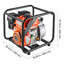 Pompe à eau alimentée au gaz, pompe de transfert d'eau semi-poubelle portative 142 GPM 7HP 2 po, moteur à essence avec tuyau de refoulement de 25 pi, structure robuste, roue en fonte, pour l'irrigation, les étangs, les piscines