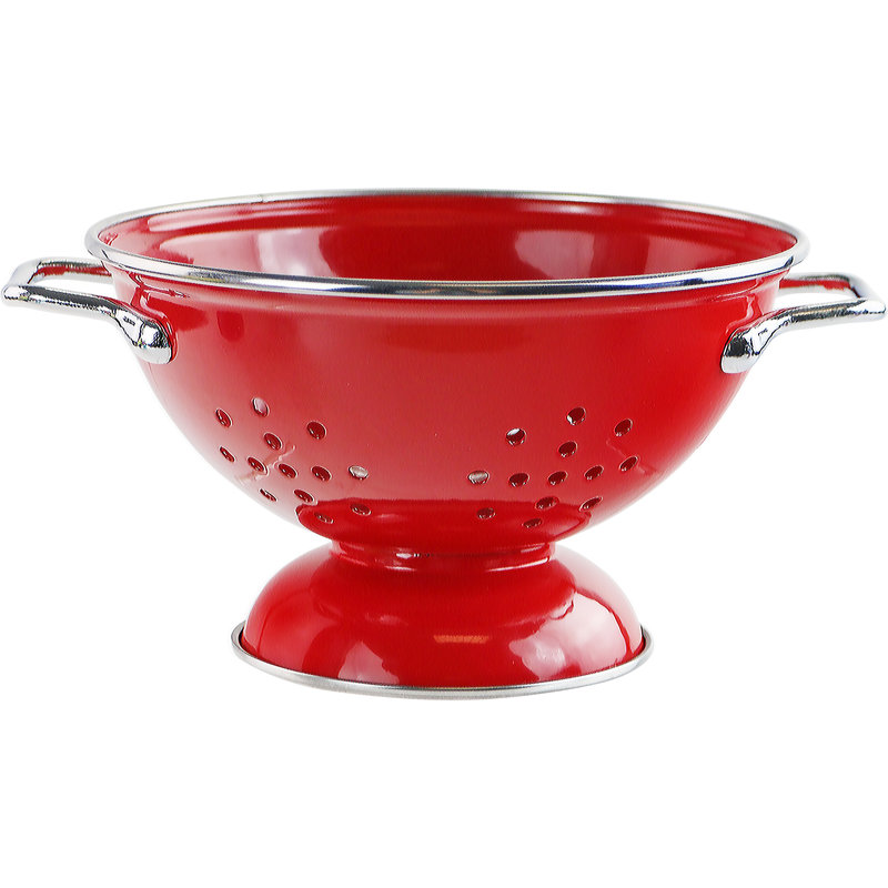 Prep & Savour Adame Steel Colander, Red, 1 QT