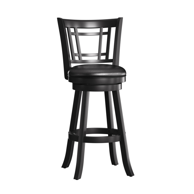 Tabouret de bar et de comptoir pivotant Henock, Noir, Tabouret de bar (siège d’une hauteur de 30,5 p