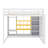 Full-Scale Raised Loft Bed Featuring Closet, Racks-2030843760