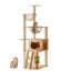 Tour à chat 59 po moderne, tour à chat en bois pour chats d'intérieur, arbre à chat avec poteaux à griffes recouverts de sisal et perchoir supérieur, maisonnette pour chat avec hamac en acrylique pour petits et grands chats