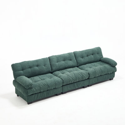 Spacious Wood Sectionals, 123 Inch Modern Deep Seat Sofa For Home