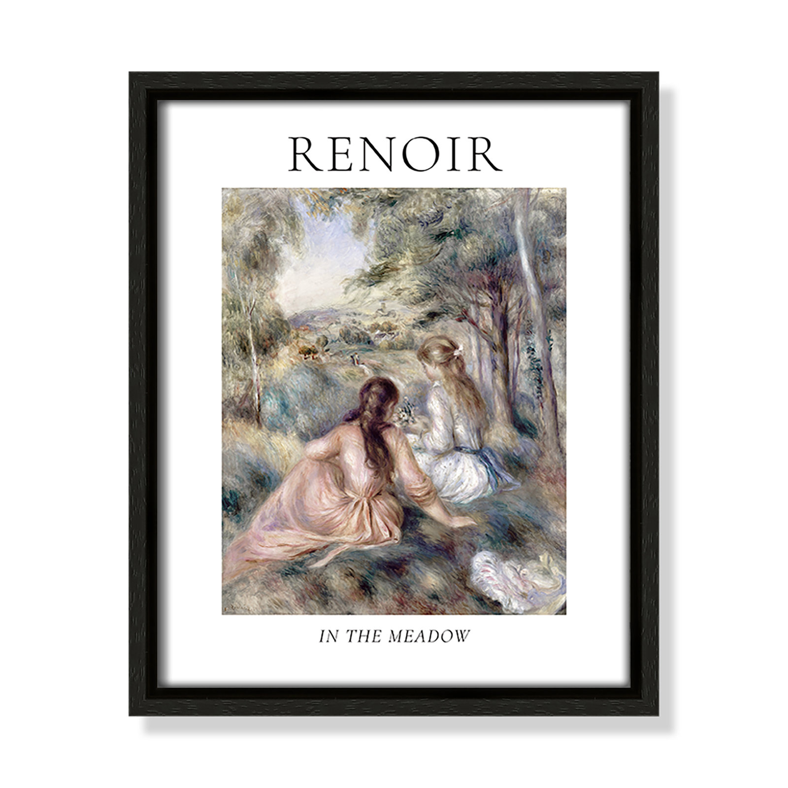 Old Masters Collection "In the Meadow" Print, Espresso Floater Frame, No, 11.5" H x 9.5" W x 2" D