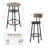 3-Piece Bar Table Set For 2, Small 2-Tier Round Bistro Pub Dining Table & PU Upholstered Stools With Backrest-1971949800-1971949804-1971949805