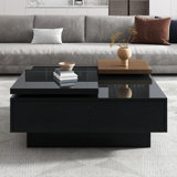 Movable Top Coffee Table With Hidden Storage Drawers