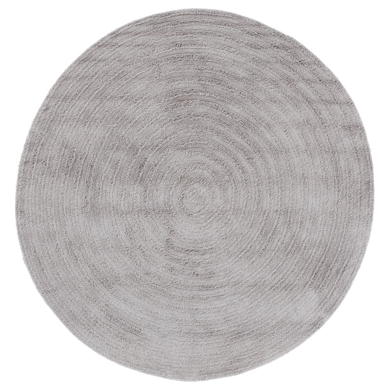 Easy Care 228 Hand Tufted Recycled Cotton Machine Washable Geometric Indoor Use Only Rug, Round 5'