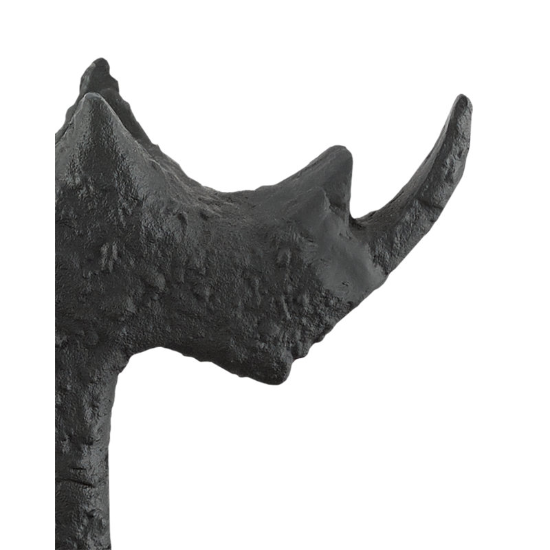 Kano Rhino Figurine, 7.75" H x 3" W x 11" D, Silver
