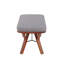 Banc Mid-Century moderne en bois naturel et tissu gris clair-1945603017-1945603021