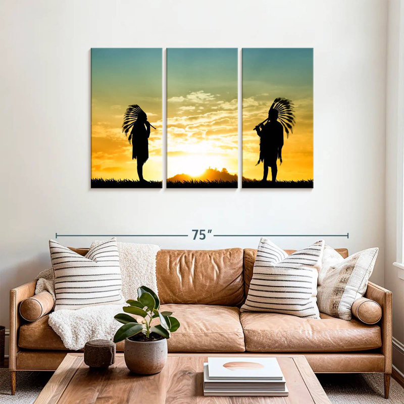 Lelar Native American Couple, 36" H x 57" W