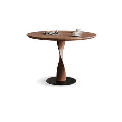 Nut-brown Round Solid Wood Dining table