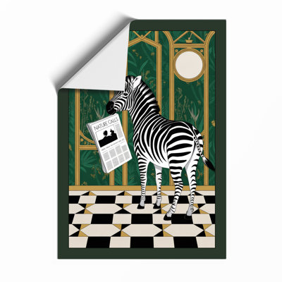 Deco Zebra With News Art Deco - Framed Print