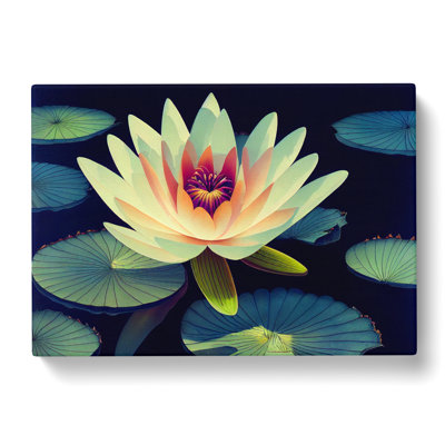 King Water Lily Flower - Wrapped Canvas