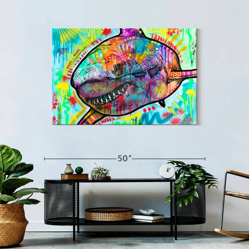 Colorful Shark, 30" H x 45" W