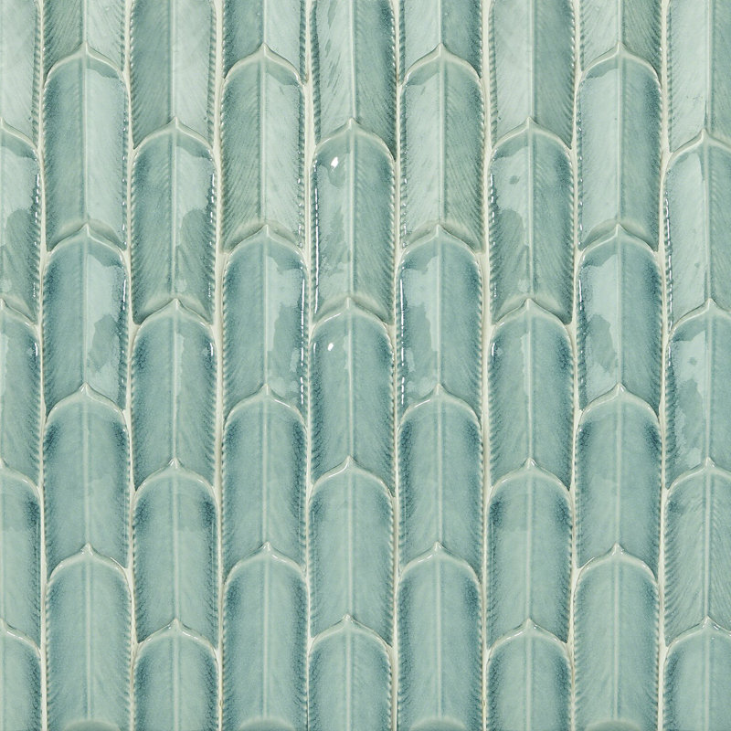 Nabi Quill 2x5 3D Crackled Glossy Glass Mosaic Tile