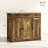 Rustic Sideboard With Solid Wood Countertop, 3 Drawers, Doors, And Adjustable Shelf For Modern Kitchen Storage-592443591