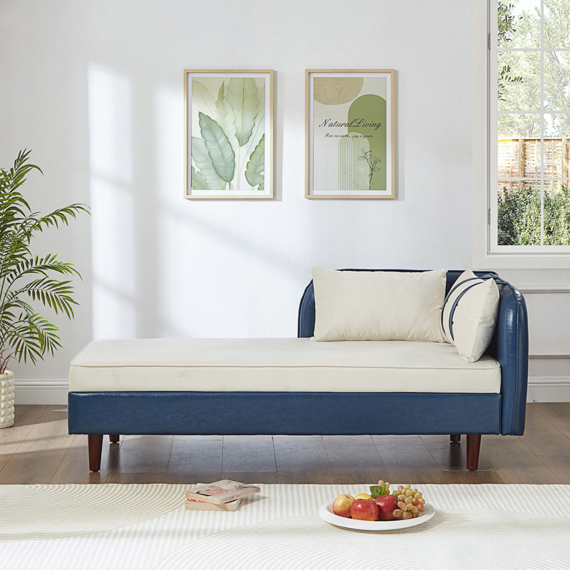 Canapé avec rangement, Beige / bleu