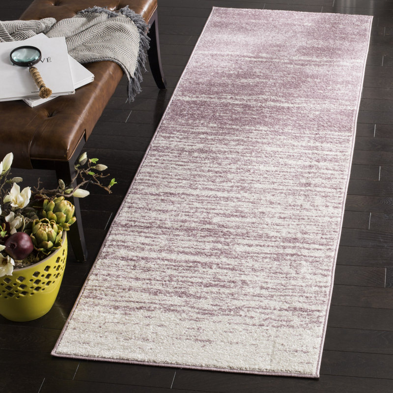 Tapis crème ombre et mauve Bethlyn, Tapis de couloir 2 pi 6 po x 10 pi