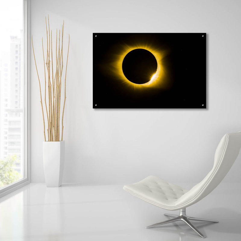 «Diamond Ring Eclipse» par Jonathan Ross, art mural en verre acrylique, H 24 po x l 36 po x P 0,2 po