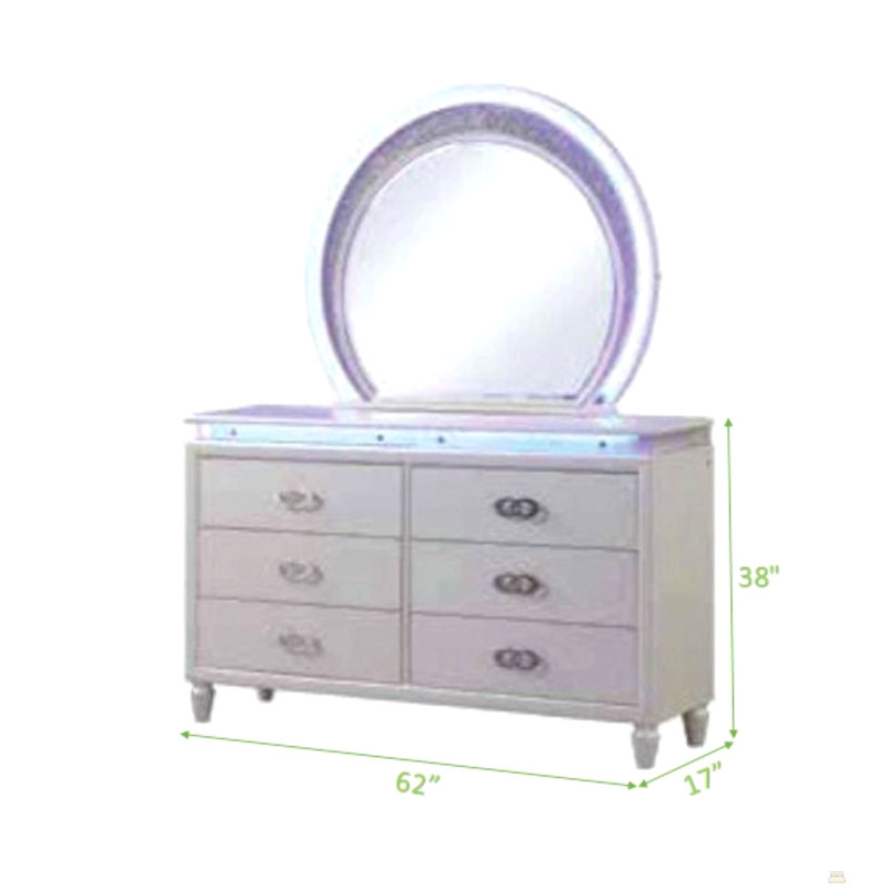 Commode 6 tiroirs Perla en bois Perla