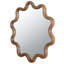 Miroir d'appoint 31,2 "x 30" avec design extraordinaire, salon surélevé, chambre à coucher, cadre d'entrée en bois brun foncé singulier 31 "Ambiance
