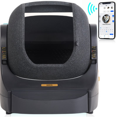 Der Vierbeiner Open-top Automatic Cat Litter Box, Self Cleaning Cat Litter Box For Multiple Cats, App Control Smart Cat Litter Box With Mat