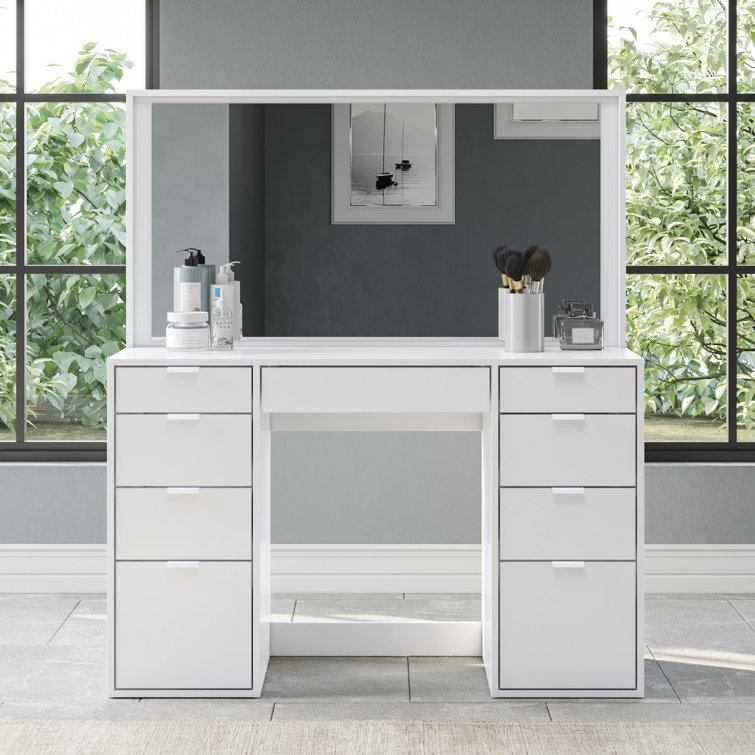 Latitude Run® Kialen Vanity with 3 Mirrors and 5 Drawers & Reviews