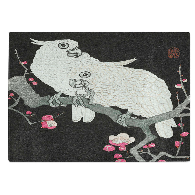 Tempered Glass Plum Blossom Tree with Two Cockatoos by Ohara Koson Chopping Board, 39 cm W x 28.5 cm L