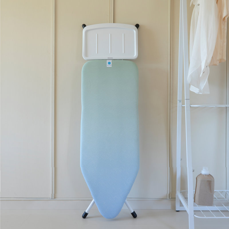 Brabantia Size C Ironing Board with Solid Steam Unit Holder, Soothing Sea/White
