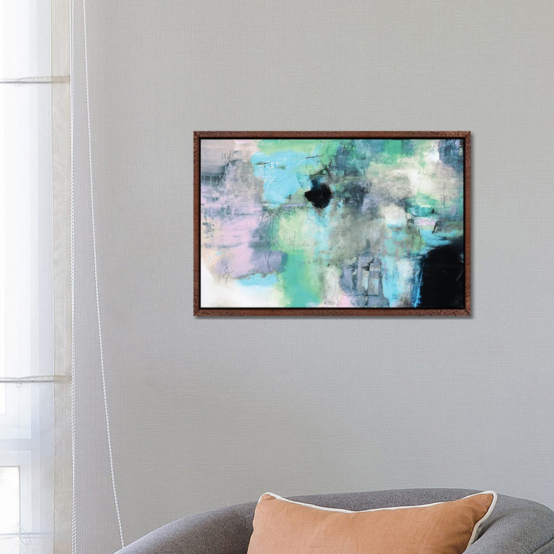 Abstract XXII by Andrada Anghel - Painting on Canvas, Classic Brown Wood Framed, 45.72cm H x 66.04cm W x 3.81cm D