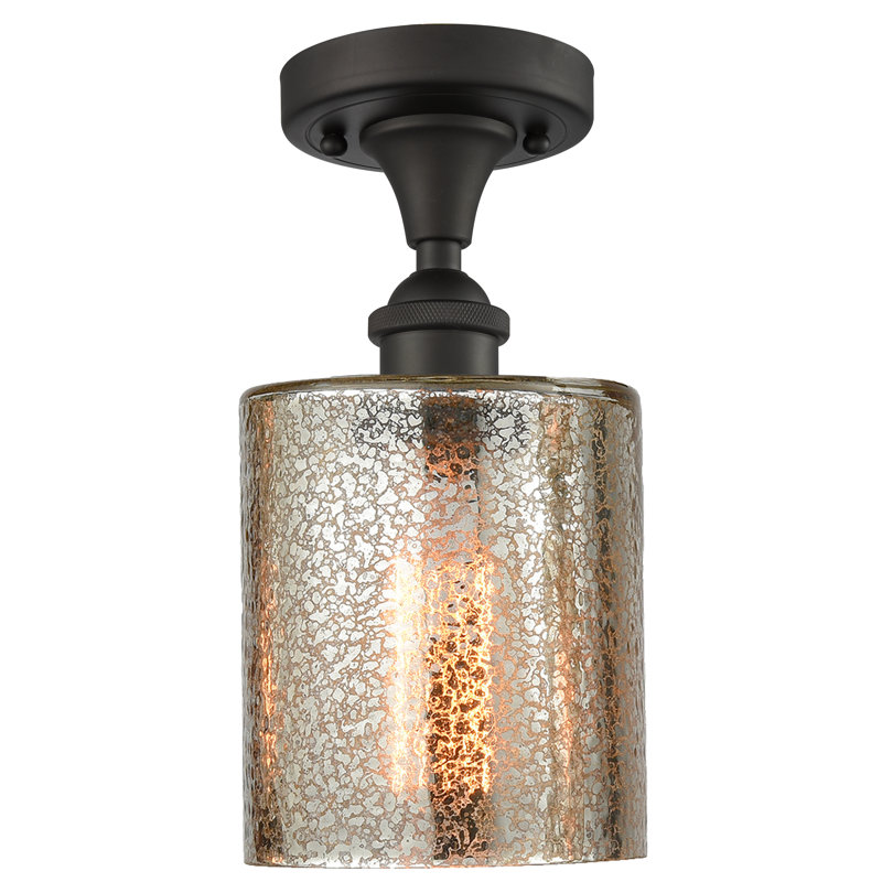 Leilani Glass Semi Flush Mount, Oil Rubbed Bronze, Mercury