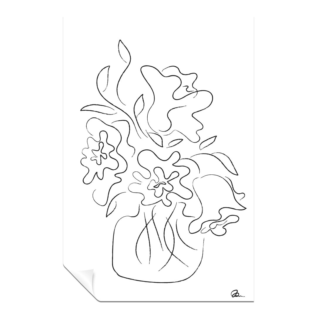 Rosalind Wheeler Fine Art Prints White Flower Bouquet Illustration Artistic Unframed Poster, Pictures For Home Walls, Bedroom, Living Room & Bathroom