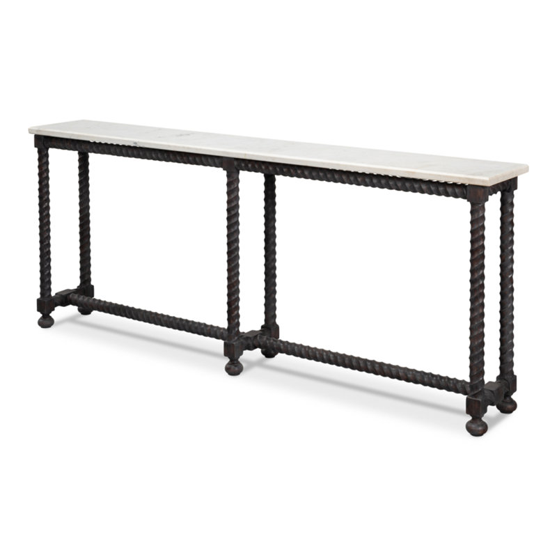 Barley 80'' W Marble Console Table