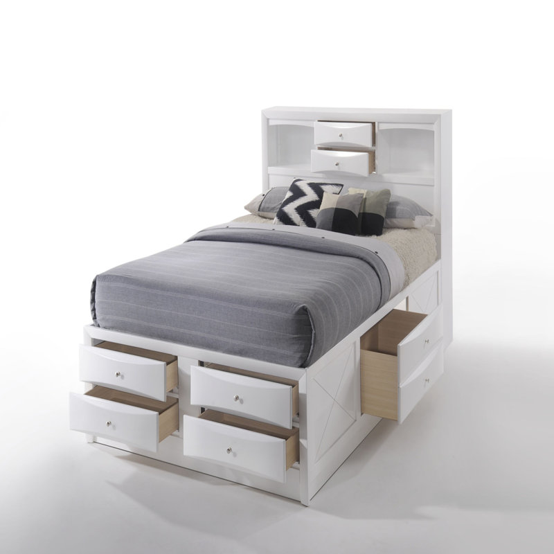 Grand lit avec rangement blanc Ireland