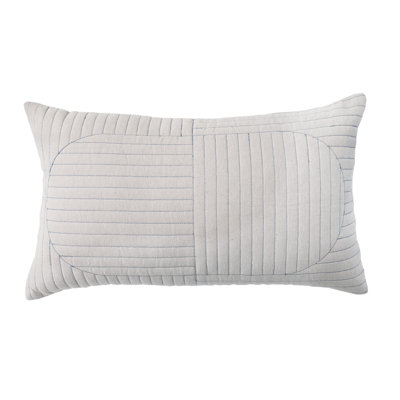 Modern Chambray Quilted Lumbar Pillow