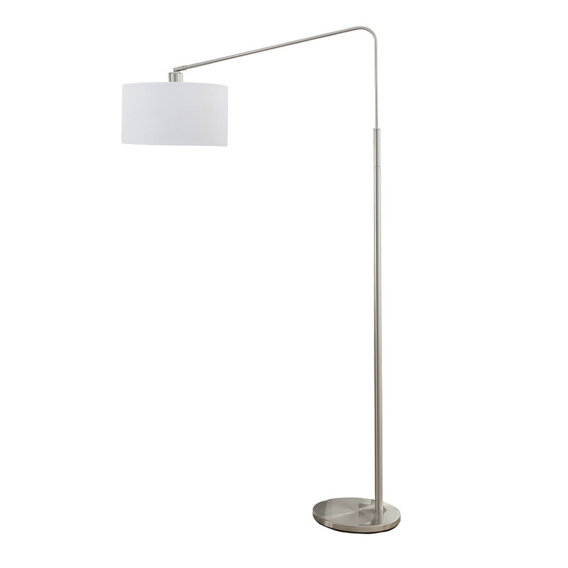 64'' Brushed Steel Arched Floor Lamp