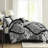 King Bedding - 7 Piece Cotton Printed Black With Stunning Details Comforter For Bed Embroidery-121405865-121405866