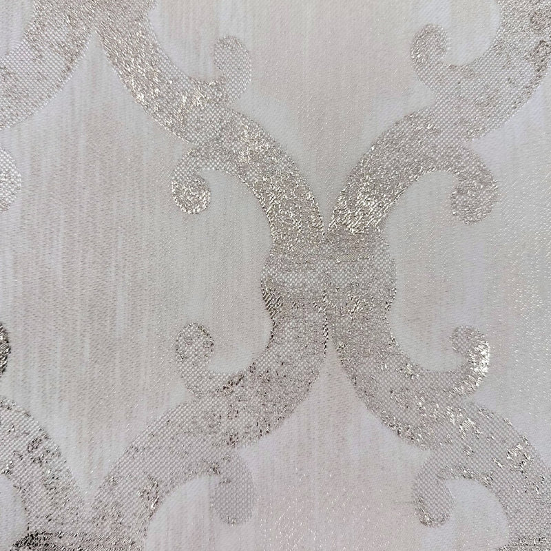 Tissu damassé métallique 118 "par la cour, Doré / Blanc