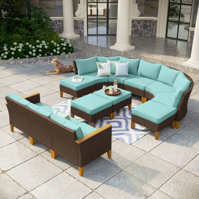 Ensemble de conversation modulaire avec coussins 10 pièces Argyri